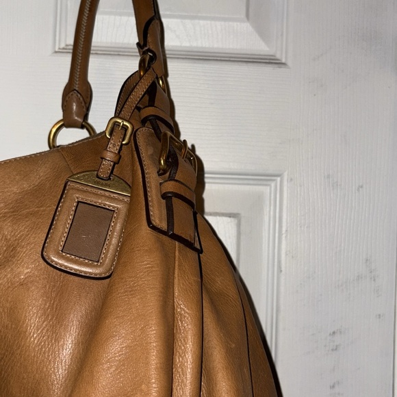 PRADA Cervo Deerskin Zipper Hobo Cammello Purse - Picture 2 of 7